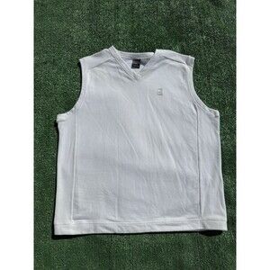 Vintage Y2K Nike Court Sleeveless White V-Neck Sweater Vest Size XL